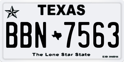 TX license plate BBN7563