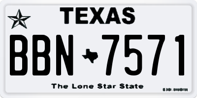 TX license plate BBN7571