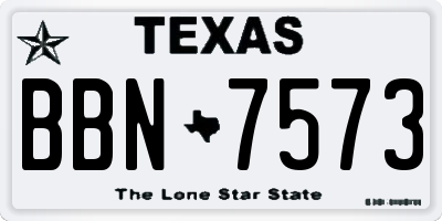 TX license plate BBN7573