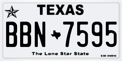 TX license plate BBN7595