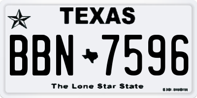 TX license plate BBN7596