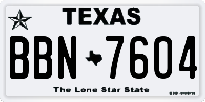 TX license plate BBN7604