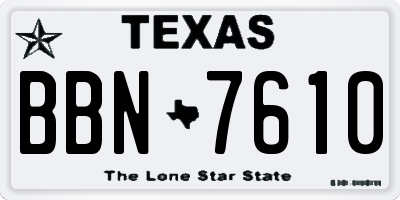 TX license plate BBN7610