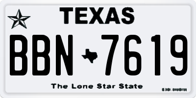 TX license plate BBN7619