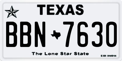 TX license plate BBN7630