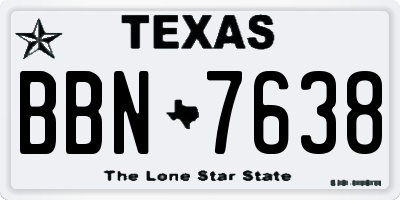 TX license plate BBN7638