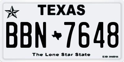 TX license plate BBN7648