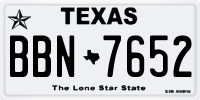 TX license plate BBN7652