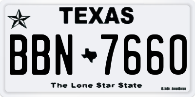 TX license plate BBN7660