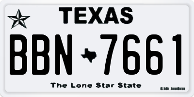 TX license plate BBN7661