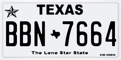 TX license plate BBN7664