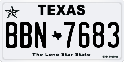 TX license plate BBN7683