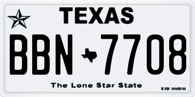 TX license plate BBN7708