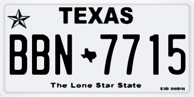 TX license plate BBN7715