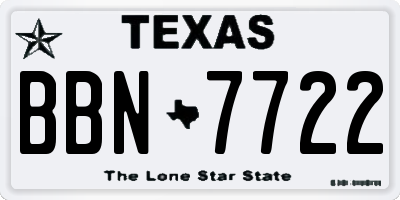 TX license plate BBN7722