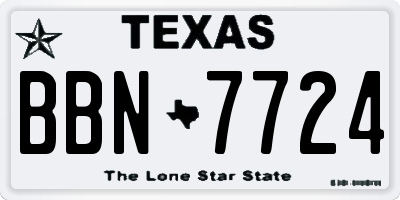 TX license plate BBN7724