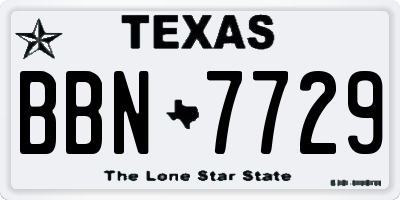 TX license plate BBN7729