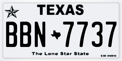 TX license plate BBN7737
