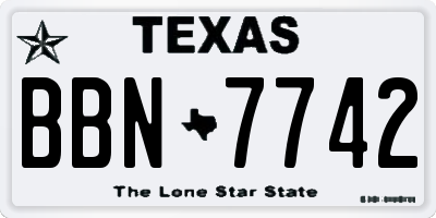 TX license plate BBN7742