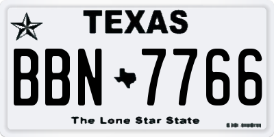 TX license plate BBN7766