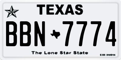 TX license plate BBN7774