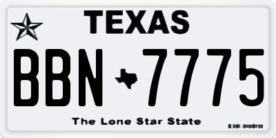TX license plate BBN7775