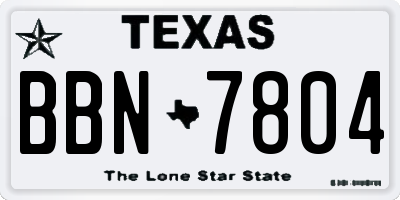 TX license plate BBN7804