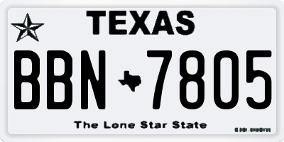 TX license plate BBN7805