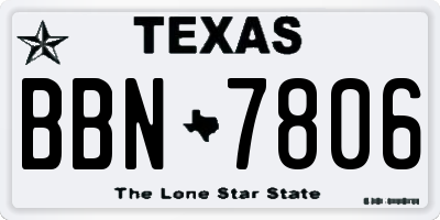 TX license plate BBN7806