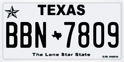 TX license plate BBN7809
