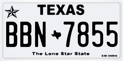 TX license plate BBN7855