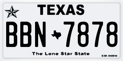 TX license plate BBN7878
