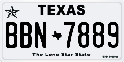 TX license plate BBN7889