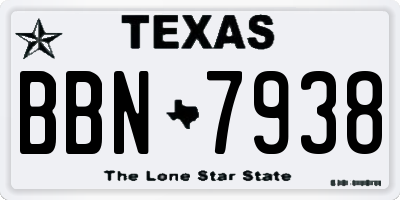 TX license plate BBN7938