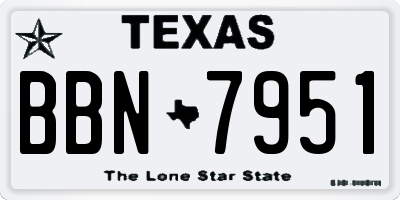 TX license plate BBN7951