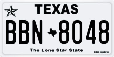 TX license plate BBN8048