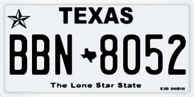 TX license plate BBN8052