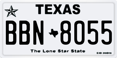 TX license plate BBN8055