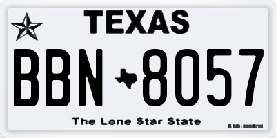 TX license plate BBN8057