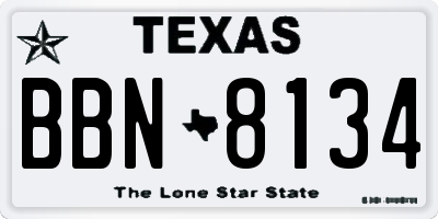 TX license plate BBN8134