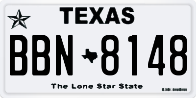 TX license plate BBN8148