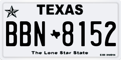 TX license plate BBN8152