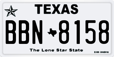 TX license plate BBN8158