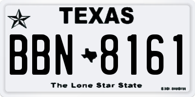 TX license plate BBN8161