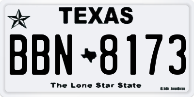 TX license plate BBN8173