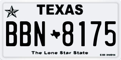 TX license plate BBN8175