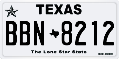 TX license plate BBN8212