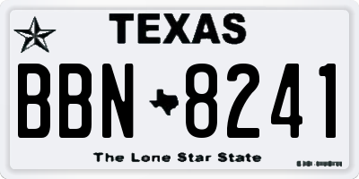 TX license plate BBN8241