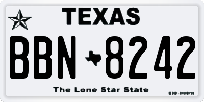 TX license plate BBN8242