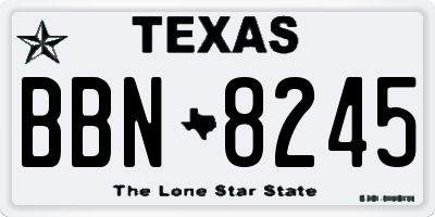 TX license plate BBN8245